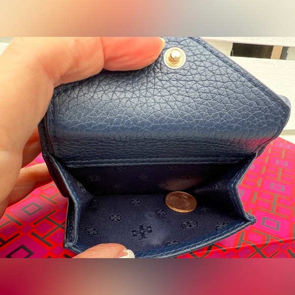Tory Burch Robinson Mini Flap Wallet Navy Women’s accesories - Picture 9 of 12